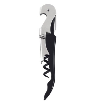 1Piece Waiters Corkscrew Wine Opener Black and Silver  4-1/2-Inch