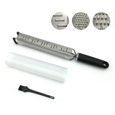 3 Sides Stainless Steel Multi 3-in-1 Grater Zester With Rubber Handle